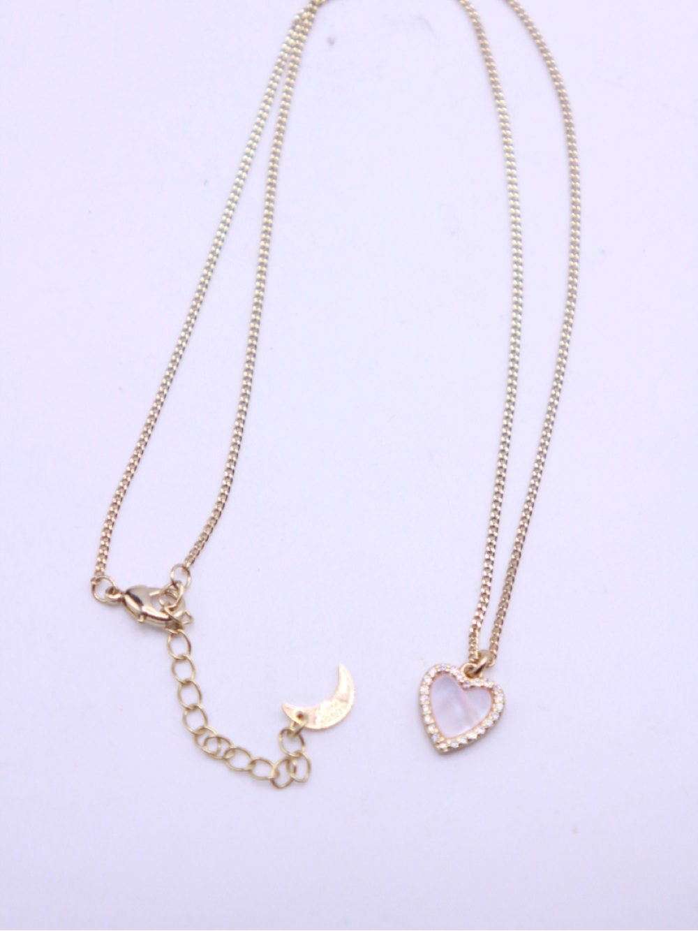 Luna Norte 14KT gold-plated brass Heart CZ pendant necklace